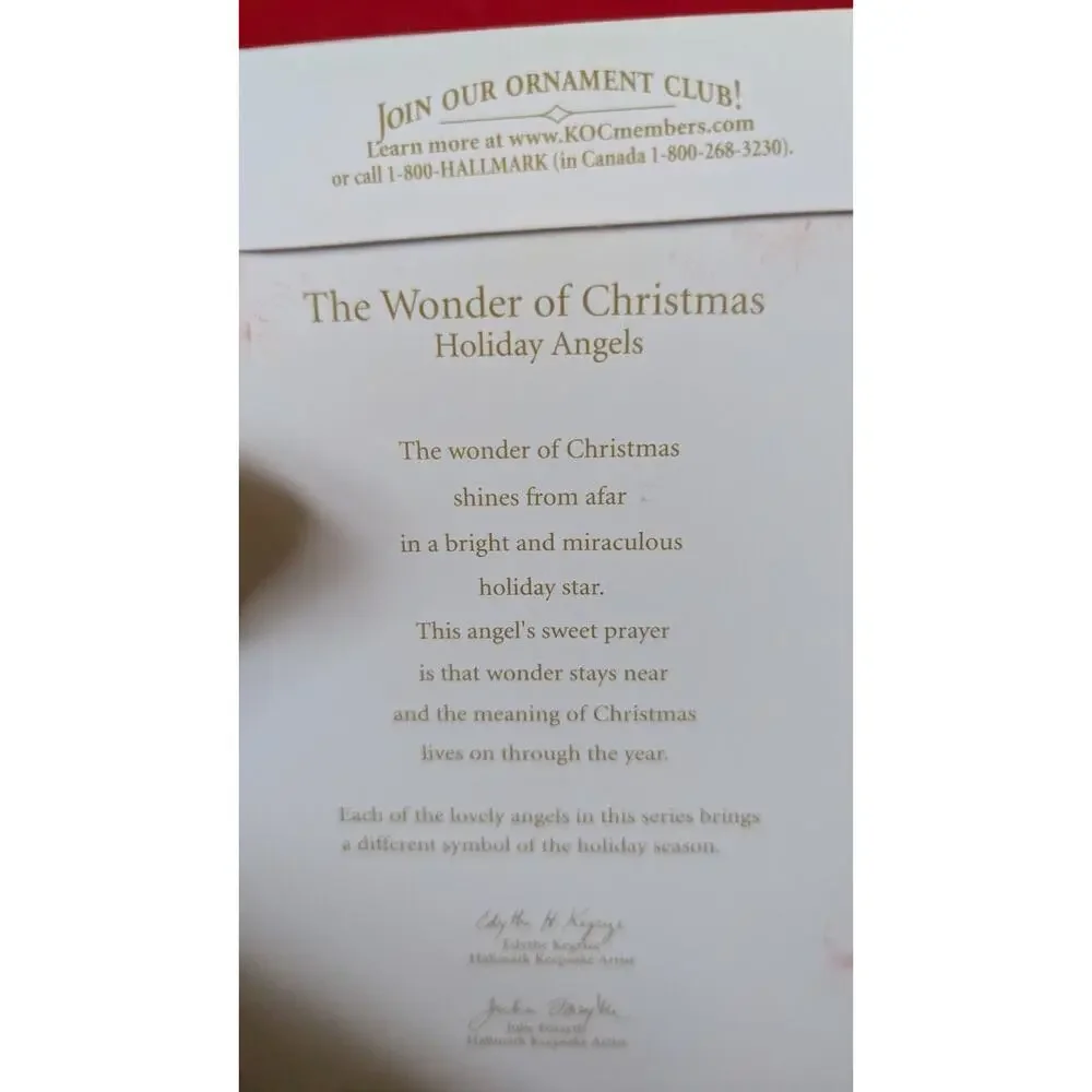 Hallmark Keepsake The Wonder of Christmas Holiday Angels #5 Ornament 2010 NEW